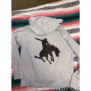 Handmade Cowboy Bronc Rider Zip-up Hoodie